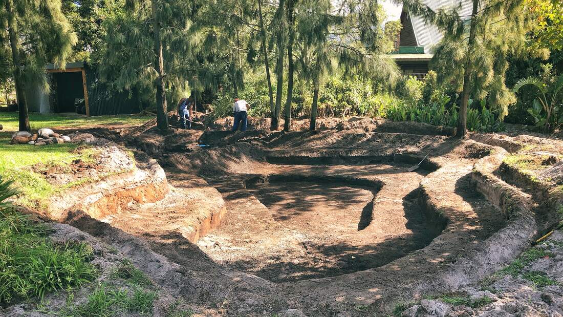 Excavating the pond at Swannie Creek, the first BioPond